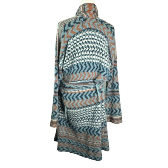 Free People Iona Wrap Cardigan Sweater Eyelash Yarn Belted Women's SZ Medium - Picture 6 of 13
